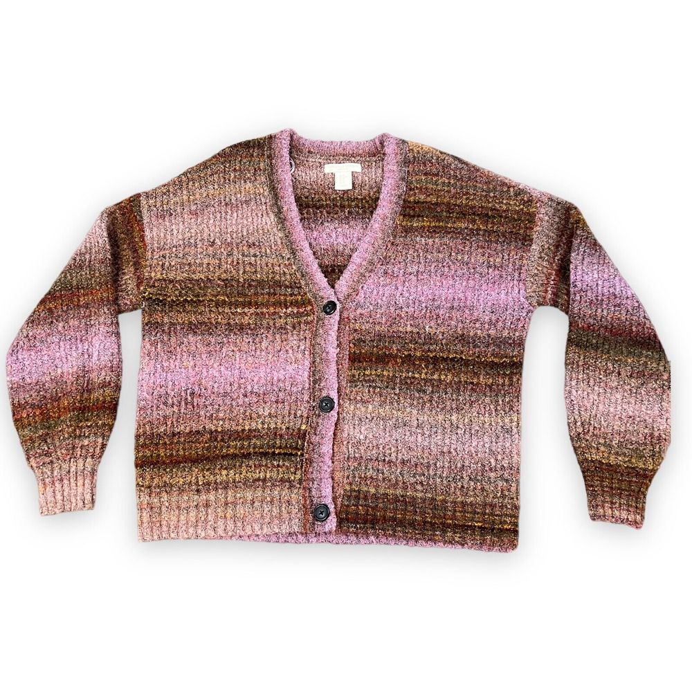 Christian Siriano New York Cardigan Women's XS Multi-Color Purple Pink Brown